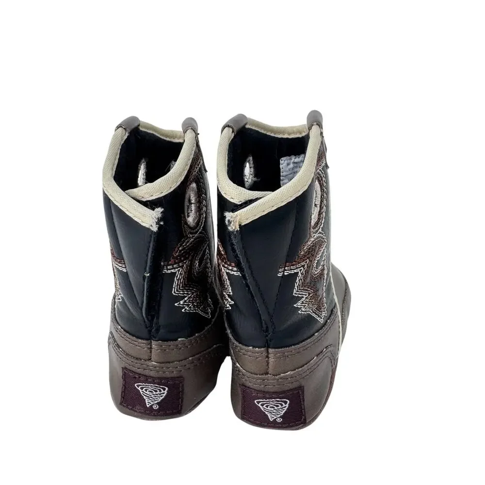 Twister M&F Western‎ Brown Infant Size 3 Mid Calf Cowboy Boots Soft Non Slip